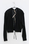 OUDE WAAG striped strip knitted cardigan OW-23SS-KT08 black